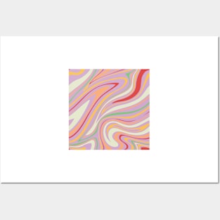 Groovy Swirling Liquid Pattern - Lilac Sherbet Posters and Art